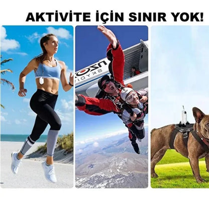 4K Aksiyon Kamerası – Su Geçirmez, Geniş Açı Lens, Tüm Montaj Aksesuarları Dahil